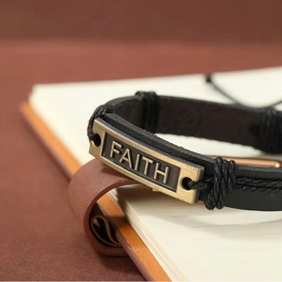 Black Leather Bracelet - Picture 3 of 5
